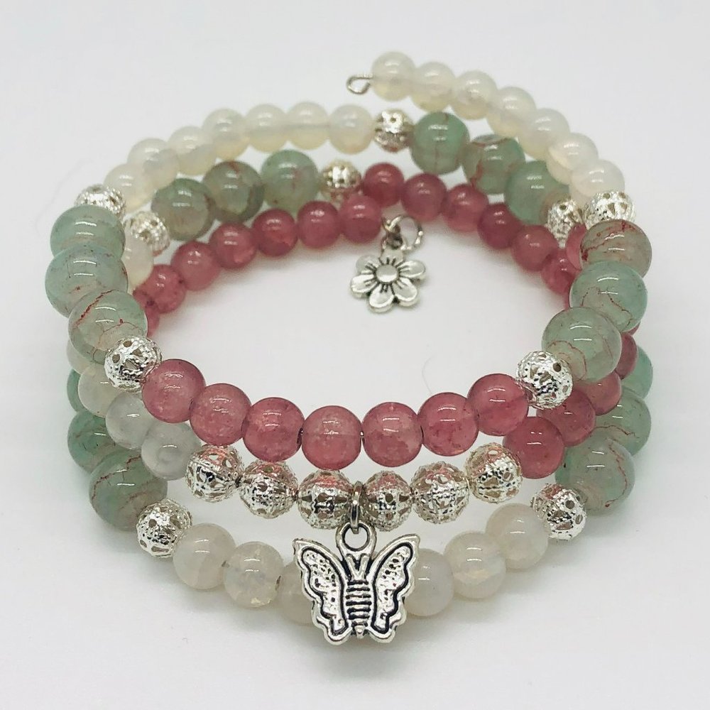 Handmade Wrap Around Coil Beaded Bracelet